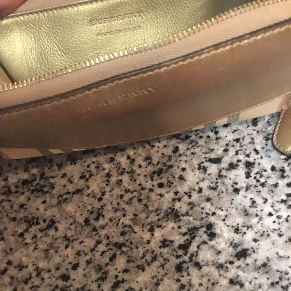 Burberry Gold and Beige Check Clutch - Picture 8 of 12